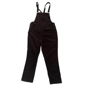 Universal Thread Wine Burgundy Straight Leg Corduroy Overalls Women 12 Casual